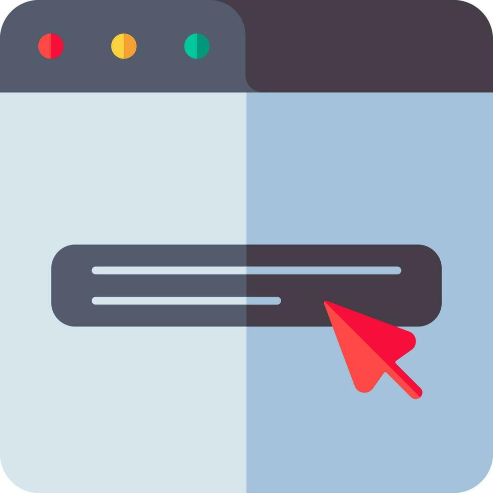 Cursor pointer in web page screen icon in flat style. 24361991 Vector ...