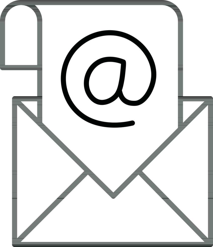 Illustration of Email icon in line art. vector