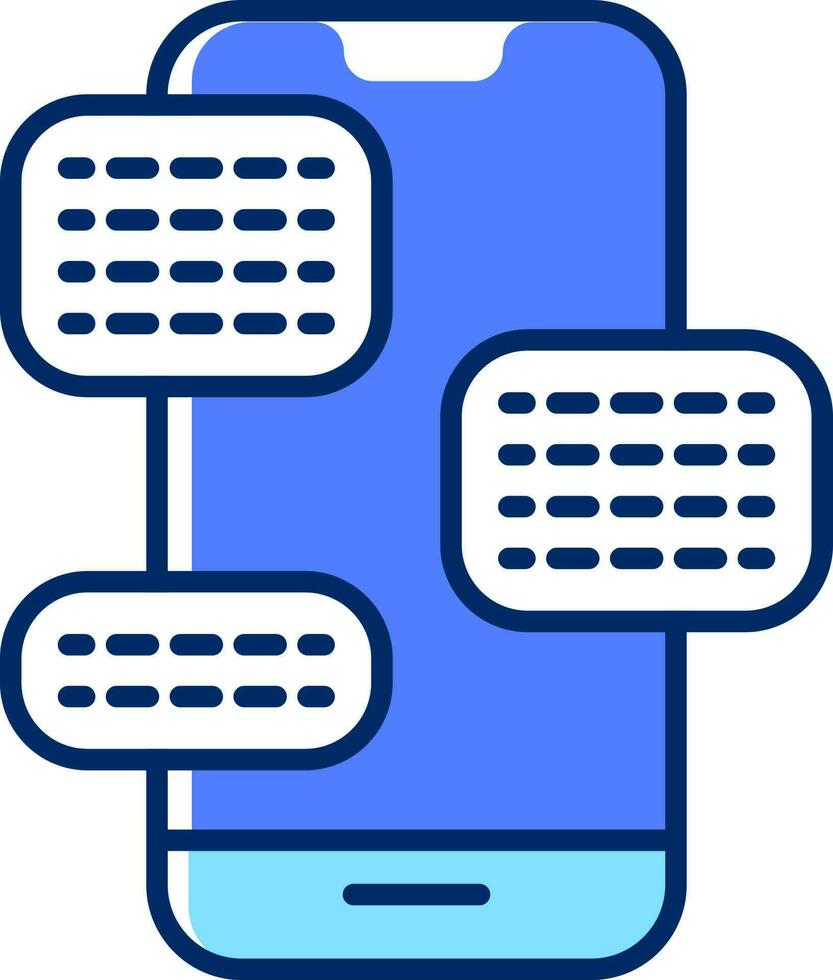 Online chat from smartphone icon or symbol. vector