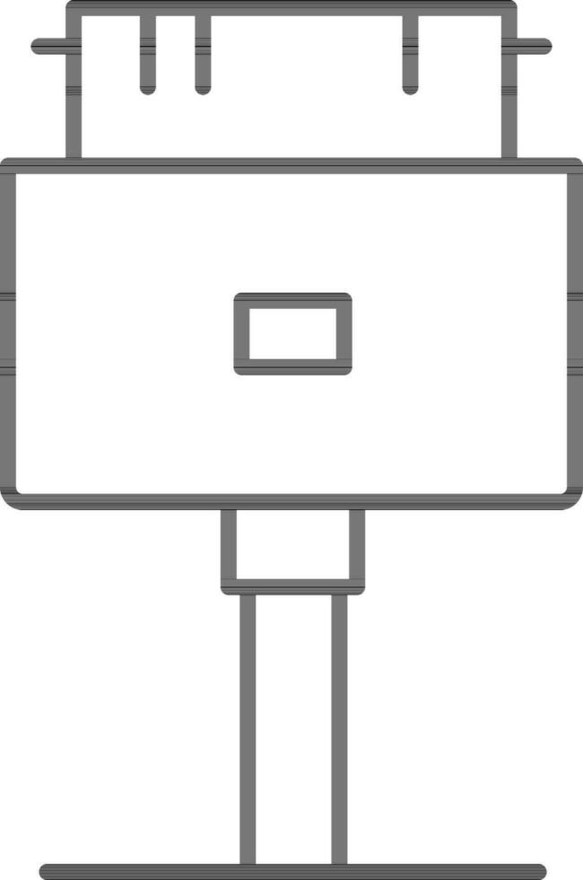 Line art illustration of USB cable connector icon vector