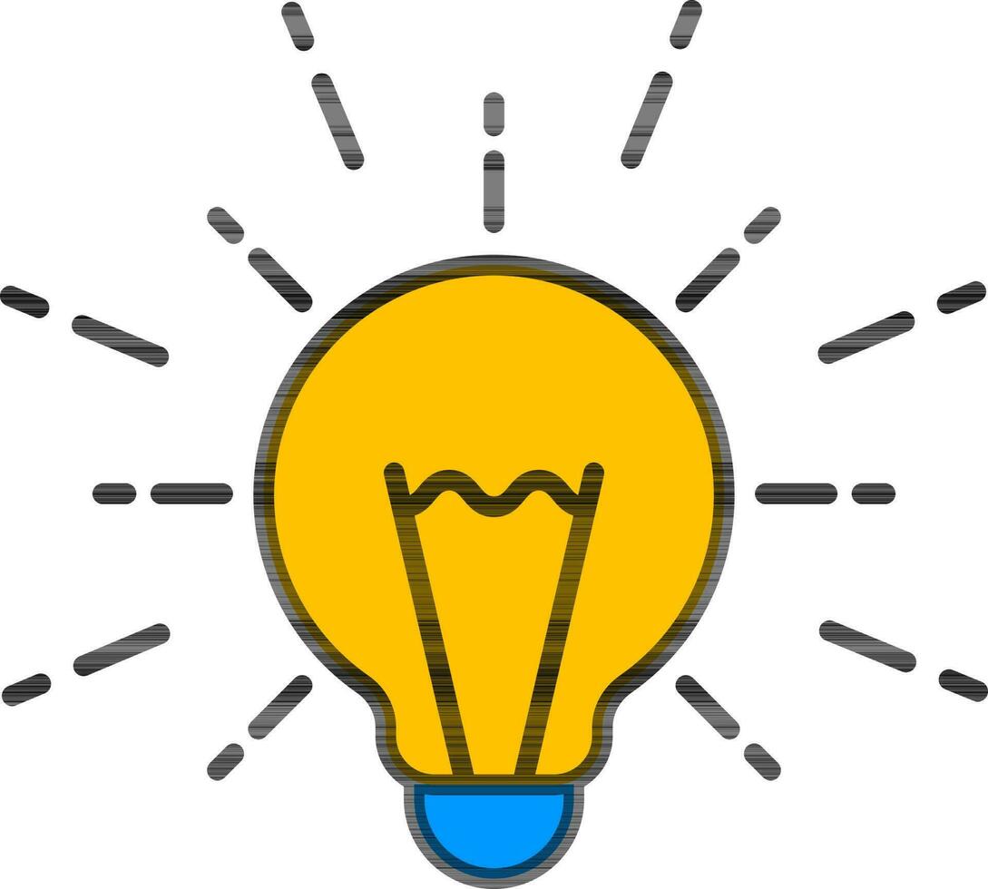 Light bulb or Idea icon in yellow and black color. vector