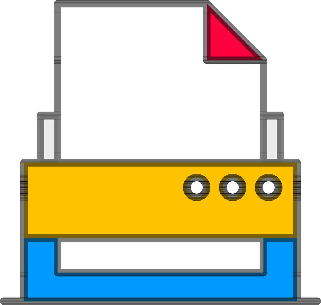 plano estilo impresora icono o símbolo. vector