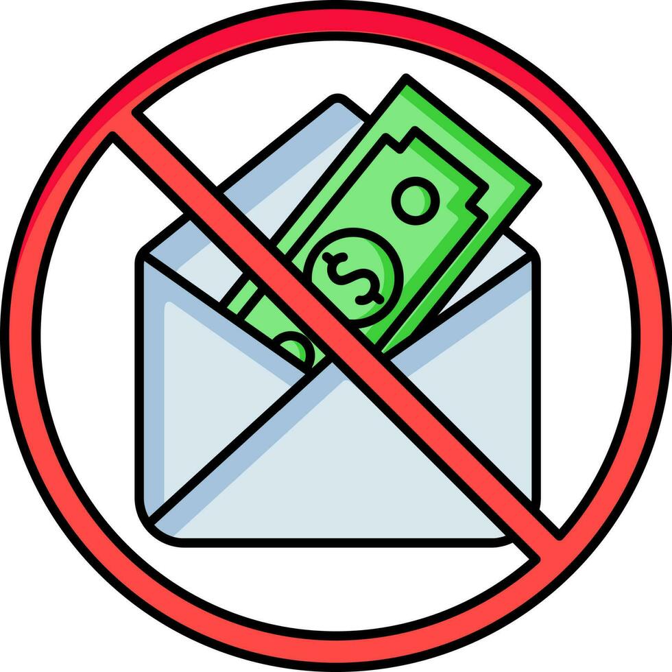 Vector illustration of Stop corruption icon.