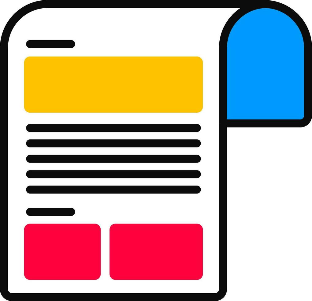 Scroll document paper icon in flat style. vector