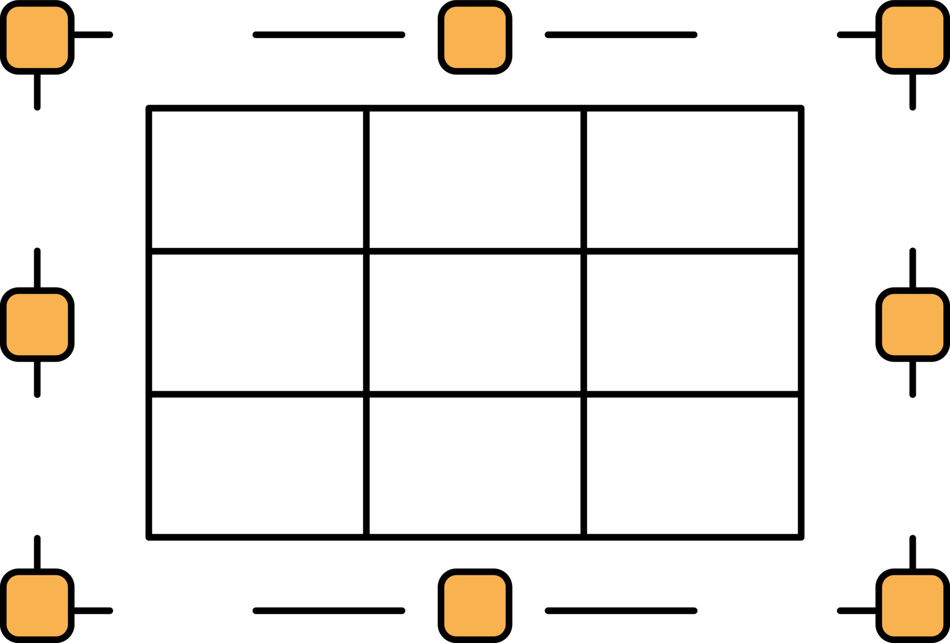 Grid table or Cardboard points notes icon or symbol. 24362121 Vector