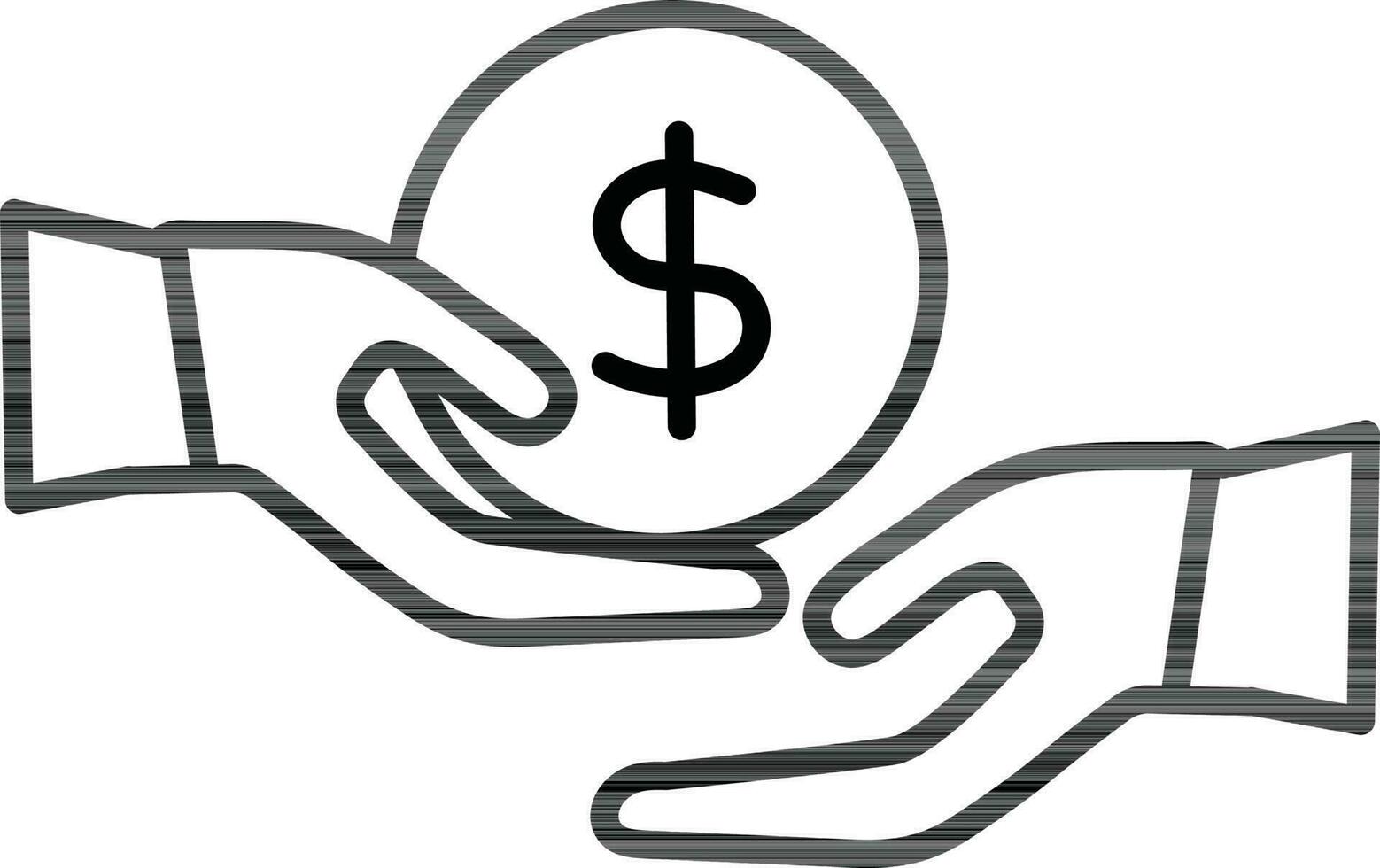 Flat style Hand to hand money coin exchange icon in line art. 24362131