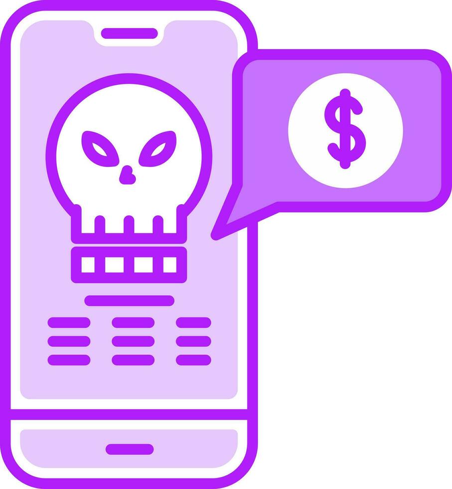 Money hack message in smartphone screen icon or symbol. vector
