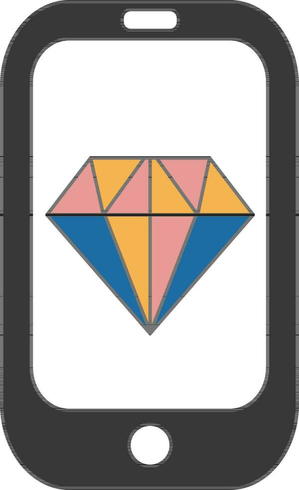 vistoso diamante en ordenador portátil pantalla plano icono. vector