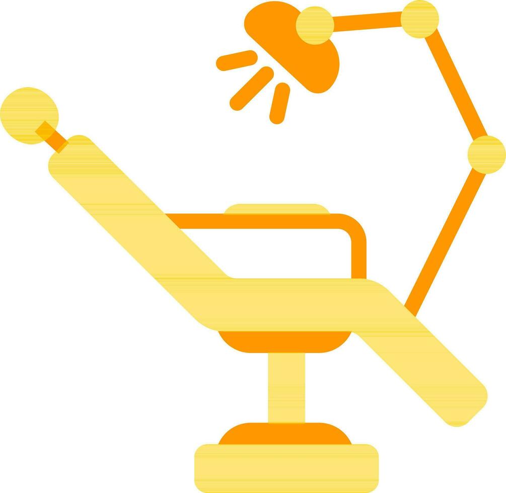 Dental Chair icon in yellow and orange color. vector