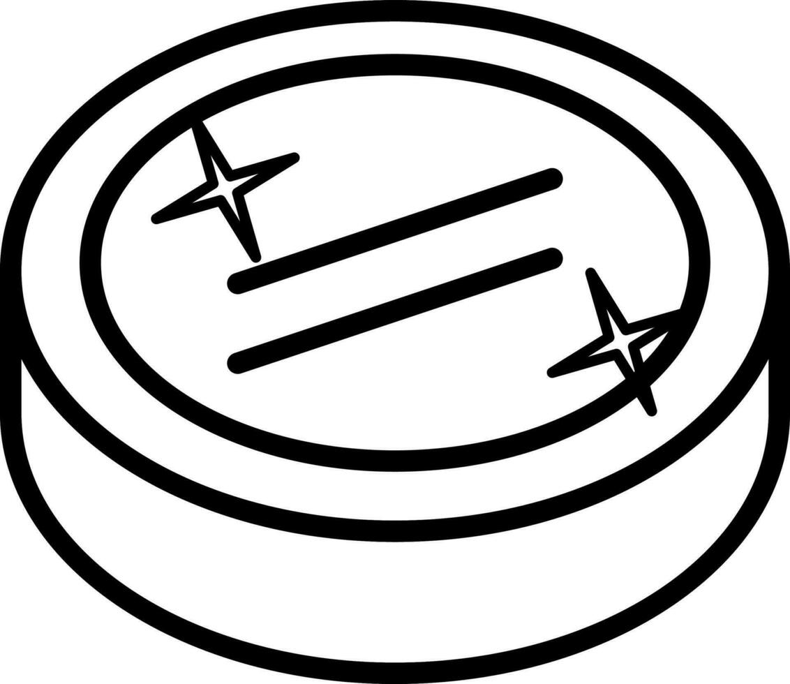 Line art Coin icon in flat style. vector