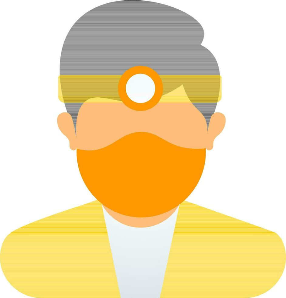 Dentist Man Character icon in flat style. vector