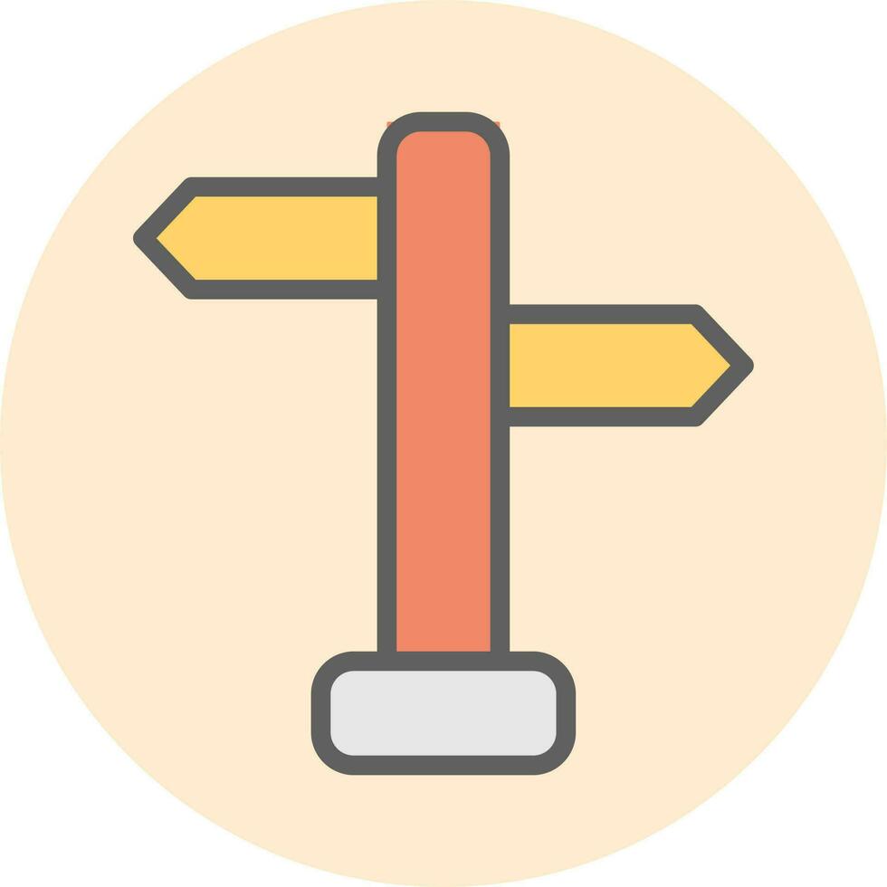 Direction board icon in orange and yellow color. vector