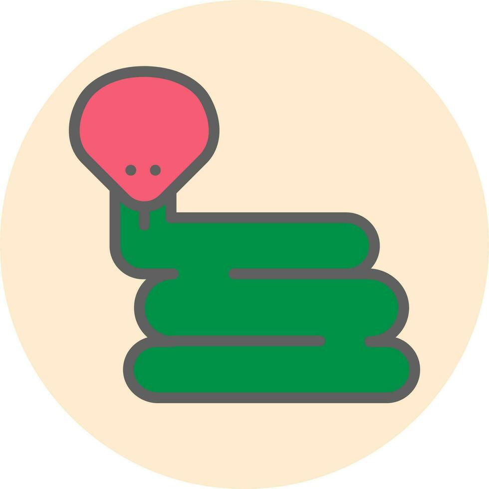 aislado serpiente icono en rosado y verde color. vector