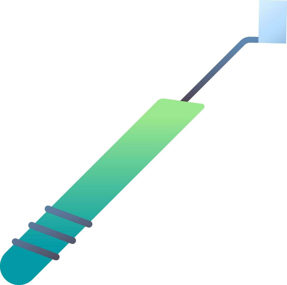 Dental probe icon in green and grey color. vector