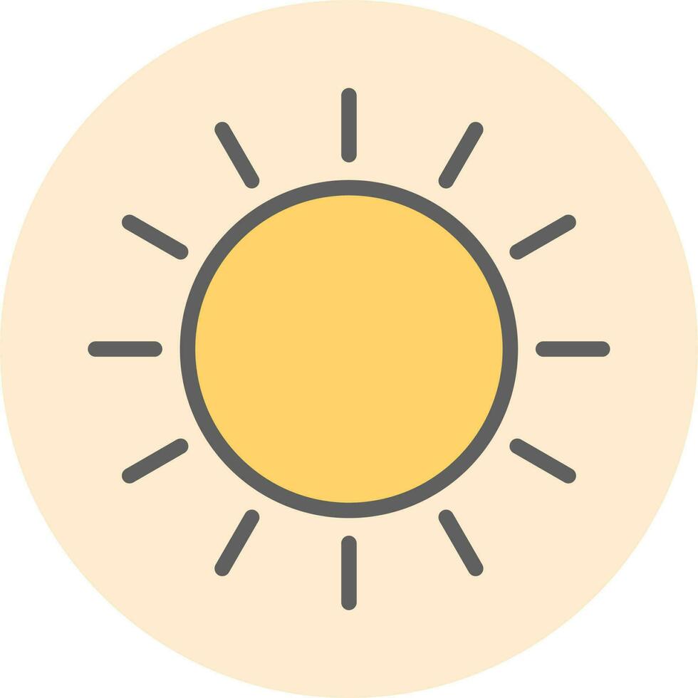 Flat style Sun icon in yellow and black color. vector