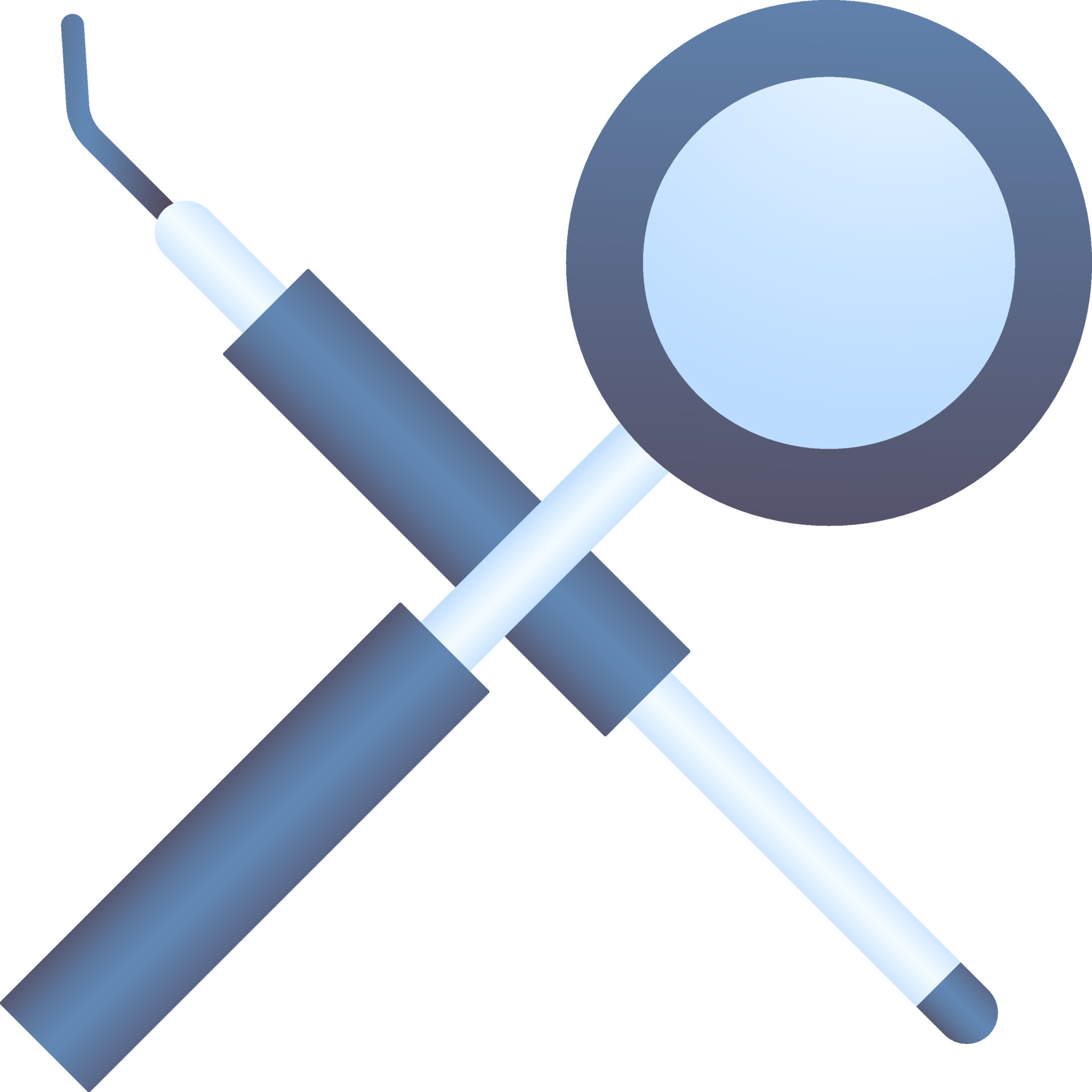 Dental probe with lens icon in blue color. 24362240 Vector Art at Vecteezy