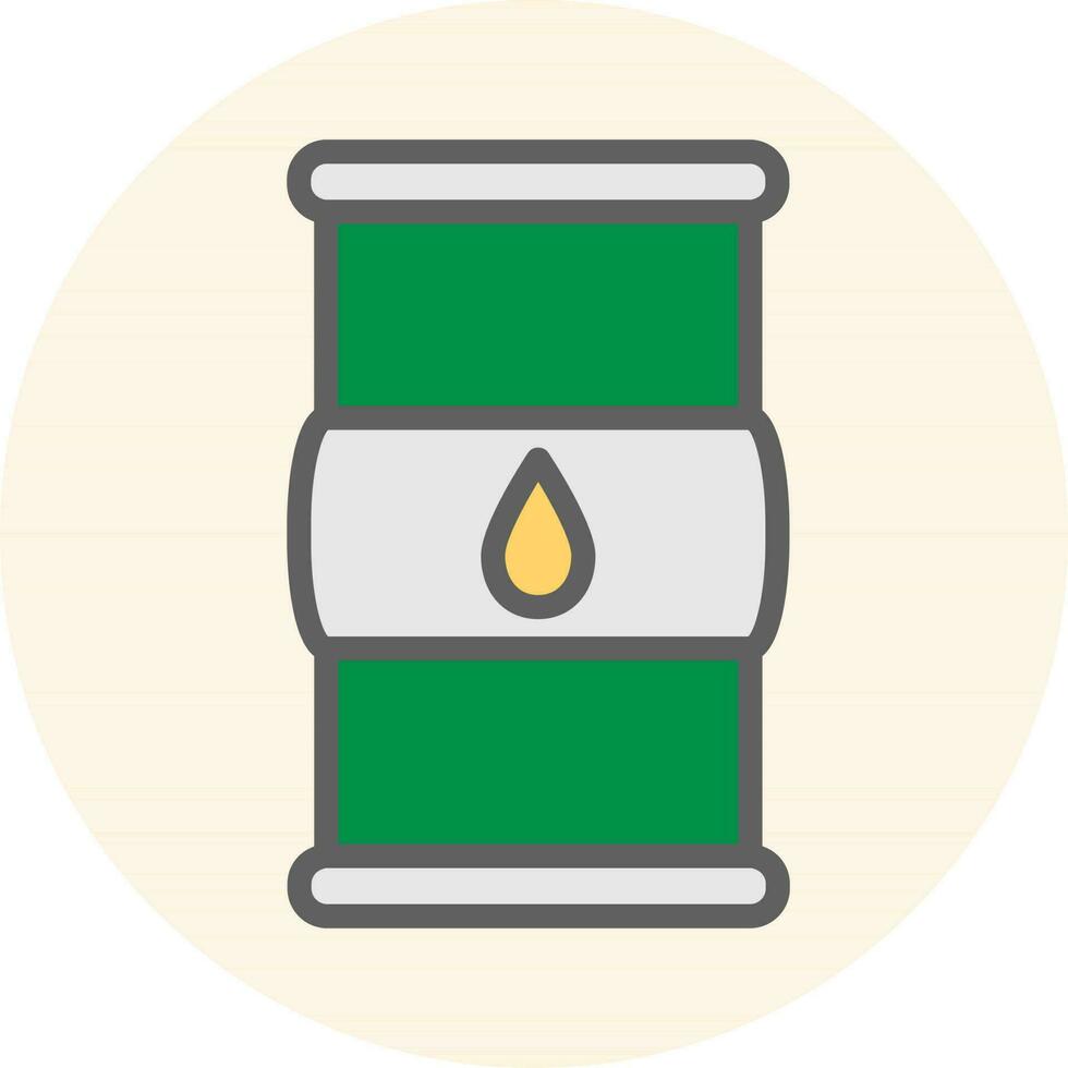 Drop on Barrel icon in green and gray color. vector