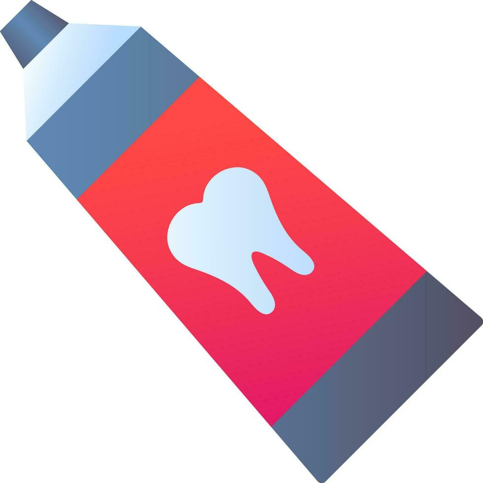 Tooth medicine tube icon in blue and red color. vector