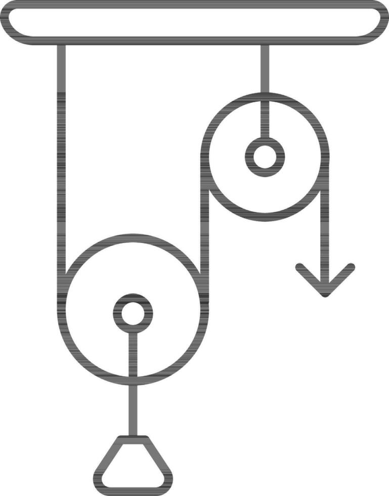 Flat style Pulley icon in line art. vector