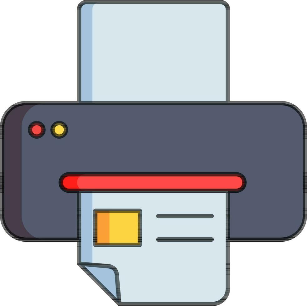 Illustration of Printer icon in flat style. vector