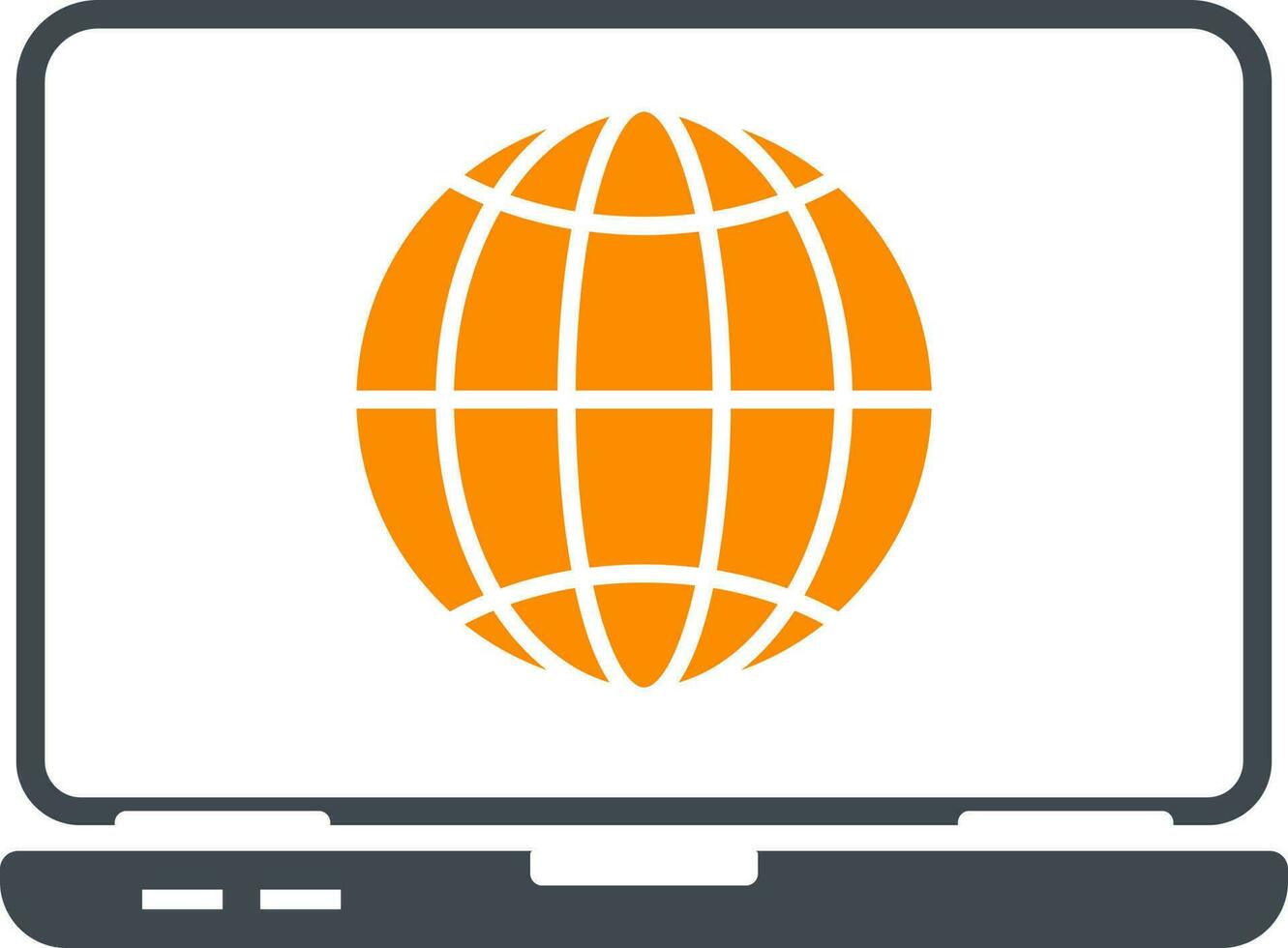 Vector Illustration of Globe in Laptop Screen.