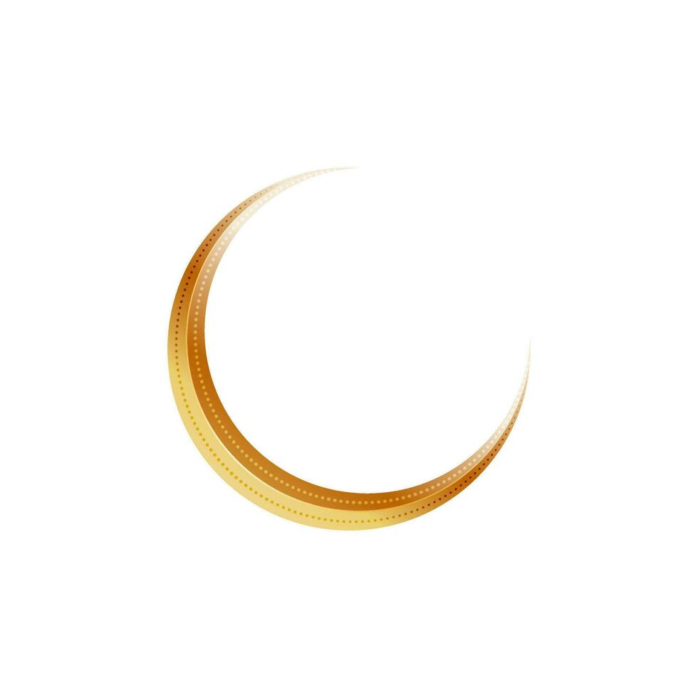 Glossy gloden moon on white background. vector