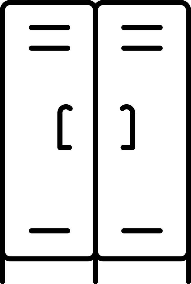 Line art illustration of Cupboard icon. vector