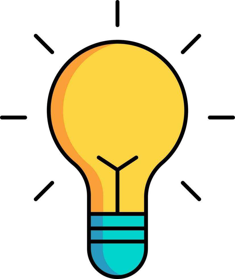 Light bulb or Idea icon in yellow and blue color. vector