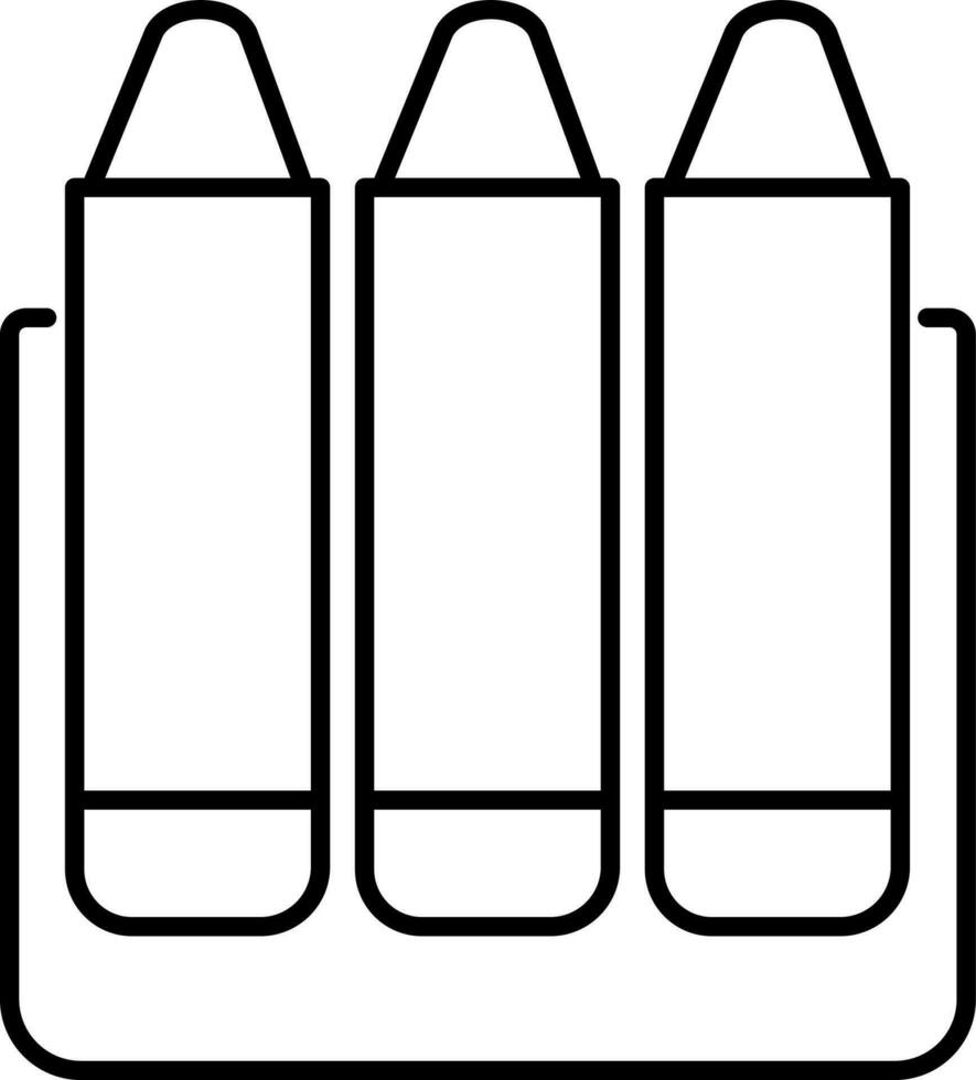 Color pencil box icon in line art. vector