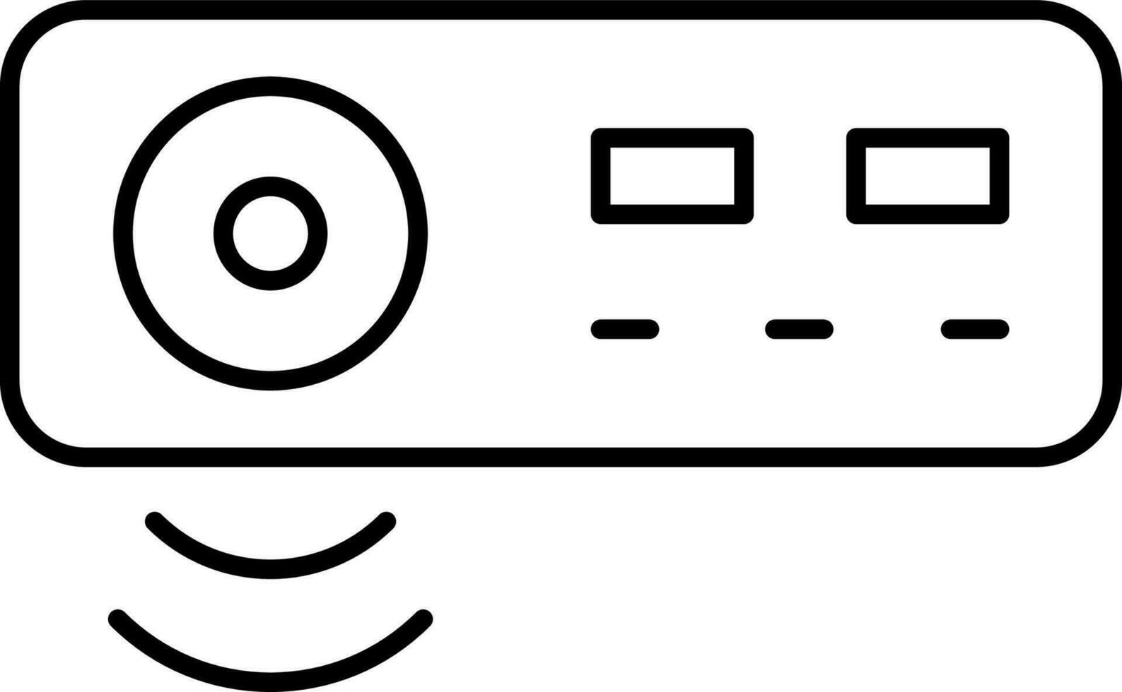 Line art illustration of Projector icon. vector