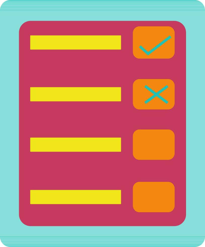 Voting machine of election in green and pink color. vector