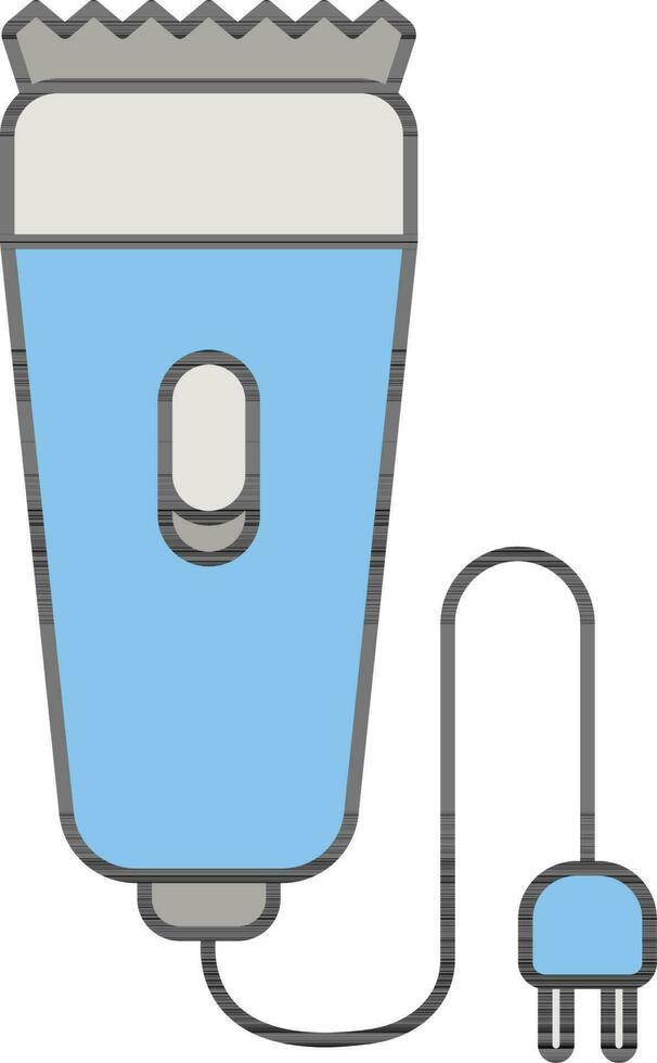 Illustration of Trimmer Icon in Gray and Blue Color. vector