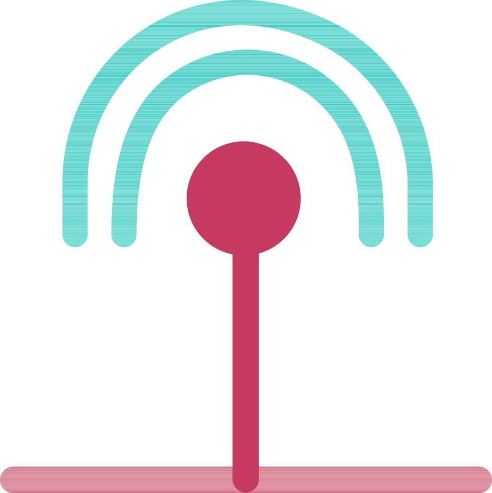 Pink and green router on white background. vector