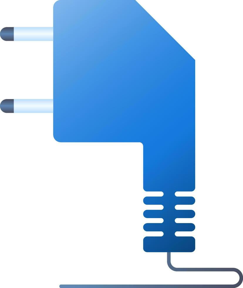 Power cable plug in blue color. vector