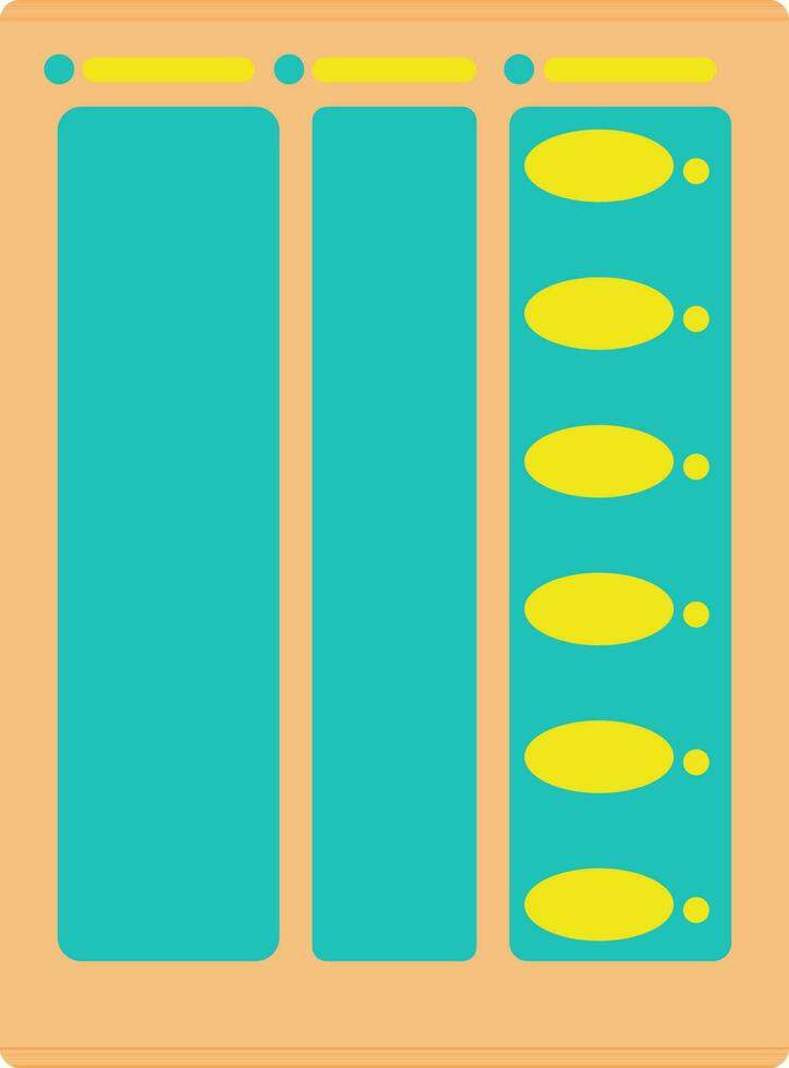 Electronic voting machine in green and orange color. vector