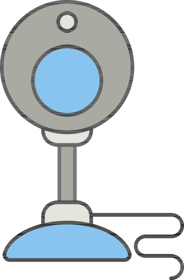 Grey and Blue Webcam Icon on White Background. vector