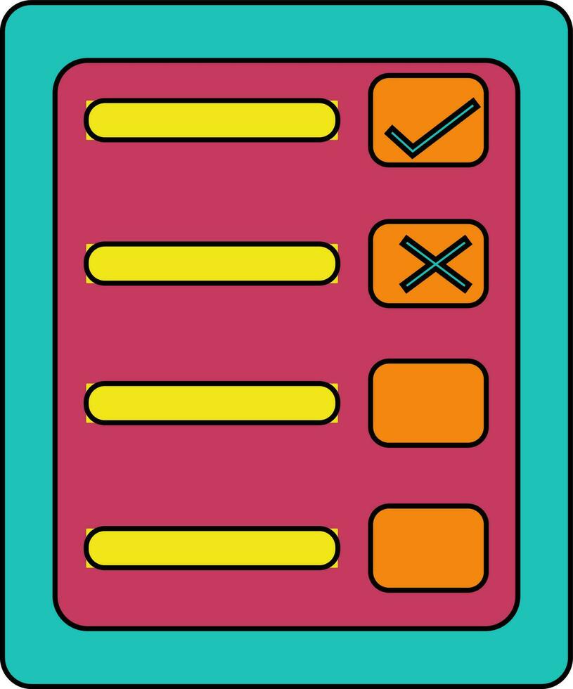 Voting machine of election in green and pink color. vector