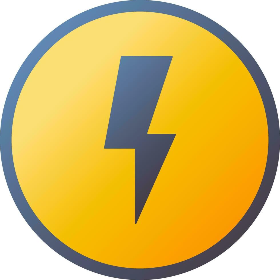 Energy or Flash icon in yellow and blue color. vector