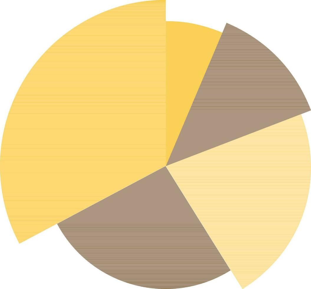 4 part pie chart in colorful and flat style. vector