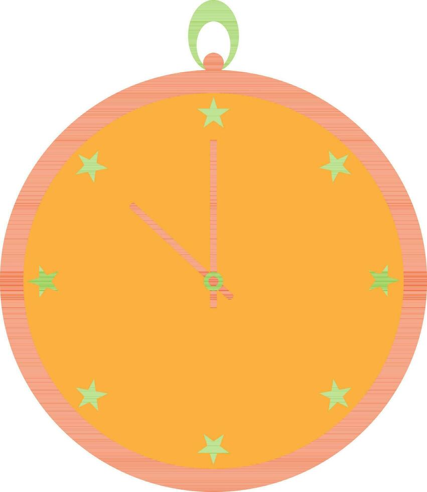 Stars decorated alarm clock icon or symbol. vector