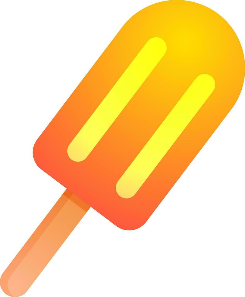 Glossy orange stick ice cream. vector