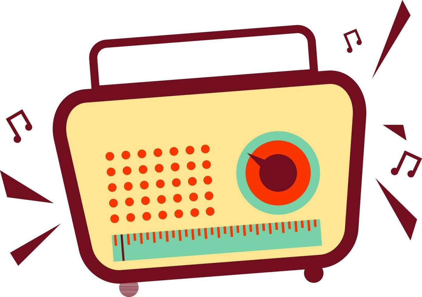 Retro radio in flat style. vector