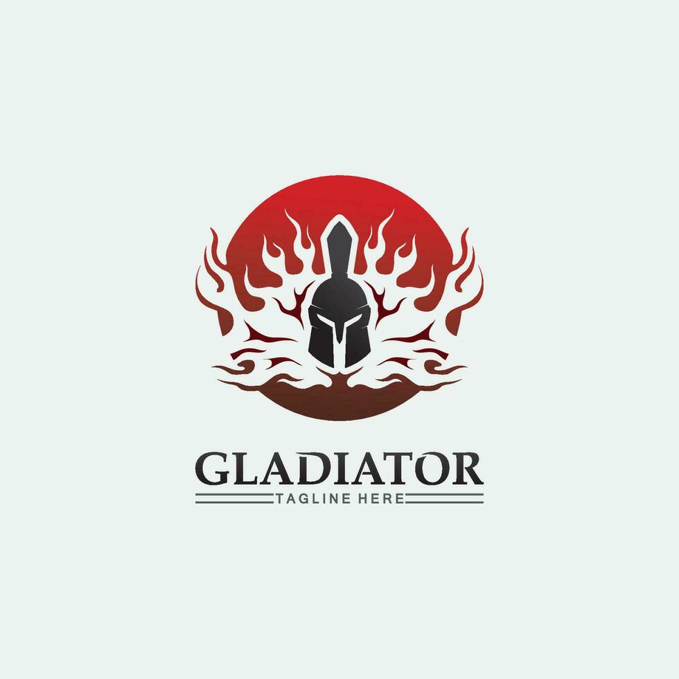 Spartan helmet, gladiator logo template vector icon design, head icon of warriors, soldier