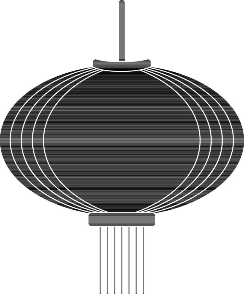 Lantern icon for chinese new year concept in black. vector