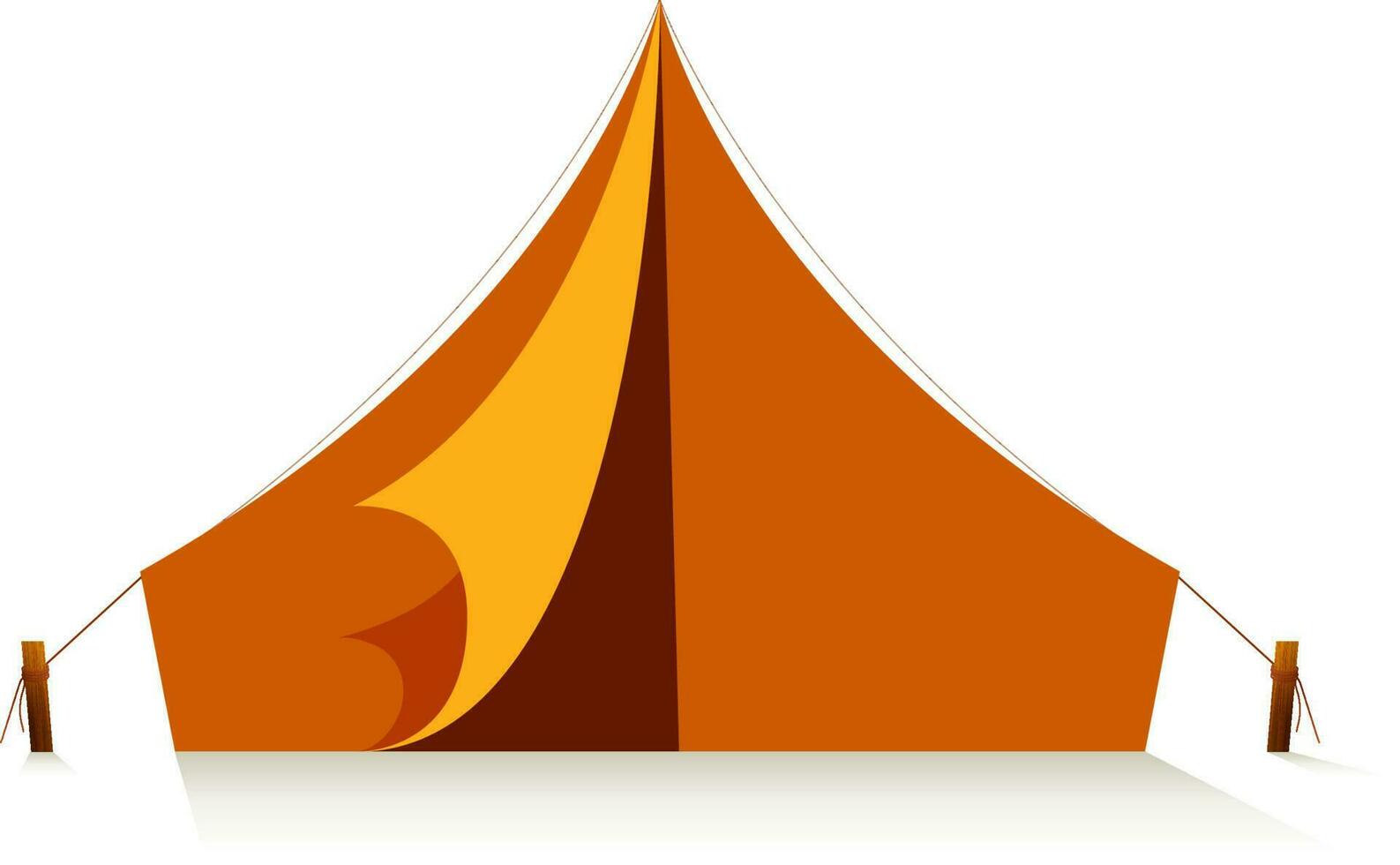 Brown and orange tent on white background. vector