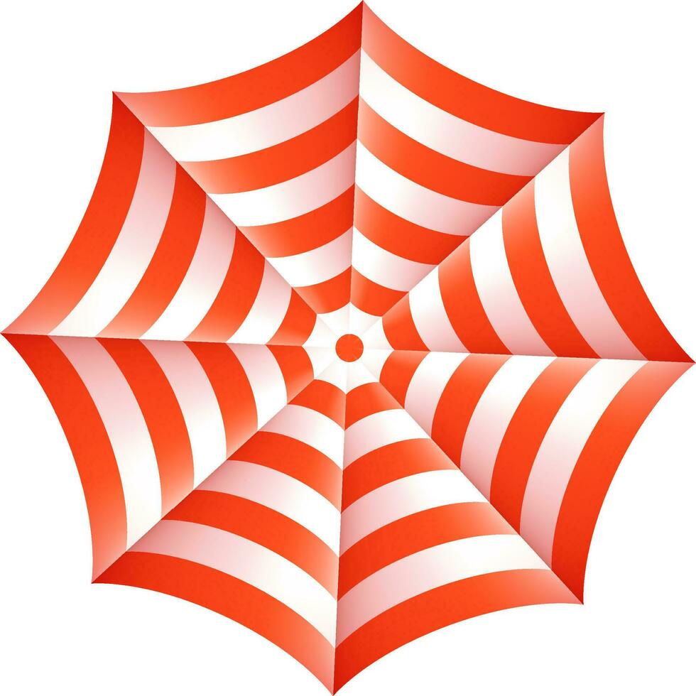 Top View of Realistic Umbrella in Orange and Pastel Pink Color. vector