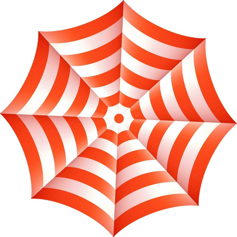 Top View of Realistic Umbrella in Orange and Pastel Pink Color. vector