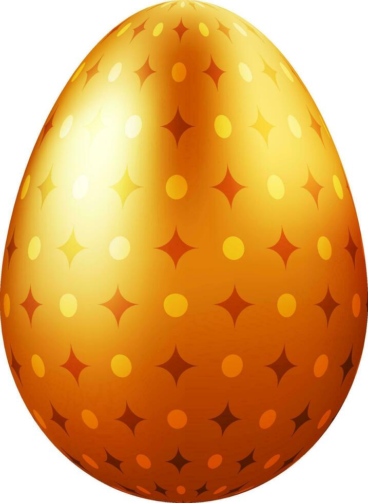 Glossy golden easter egg decorated by stars and dots. 24362660 Vector
