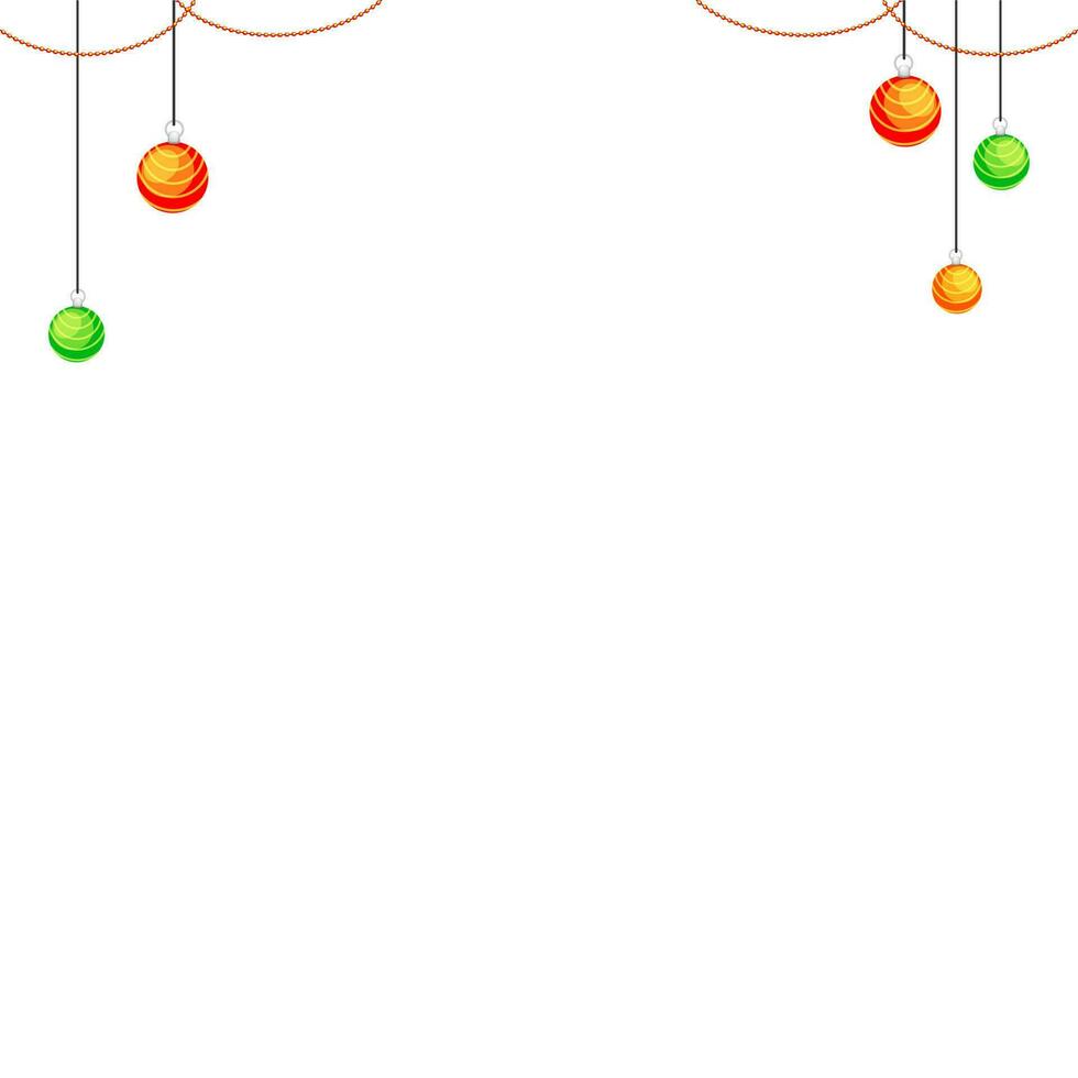 colgando pelotas en blanco antecedentes con espacio para tu mensaje. vector