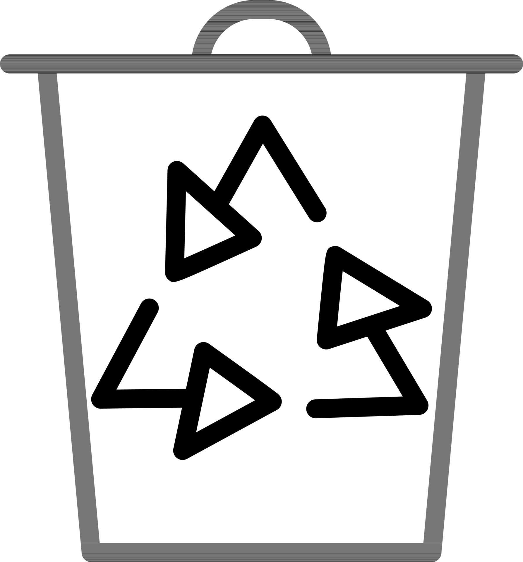 Line art Recycling bin icon in flat style. 24362795 Vector Art at Vecteezy